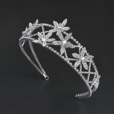 China Hot Selling Korean Elegant Baroque Rhinestone Star Zircon Headbands For Bridal Hair Piece for sale