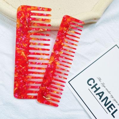 China Waterproof 2 Pcs / Set Bling Luxury Custom Hair Combs Resin Acetate Comb Set Brush for sale