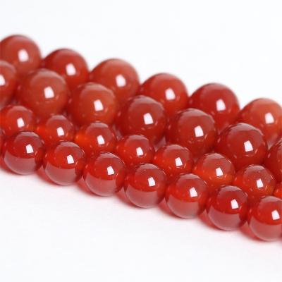 China Wholesale Natural Gemstone Crystal Loose Beads Red Agate Beads forJewelry Making for sale