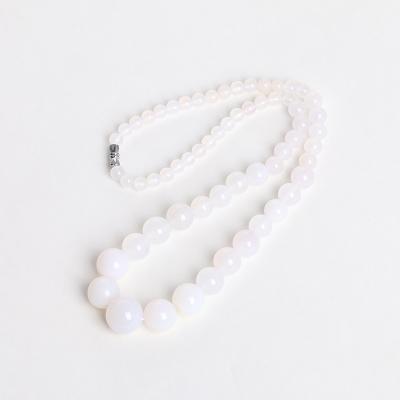 China CLASSIC Manufacturers Wholesale Natural Healing Crystal Beads White Agate Necklace Gemstone Jewelry For Women for sale