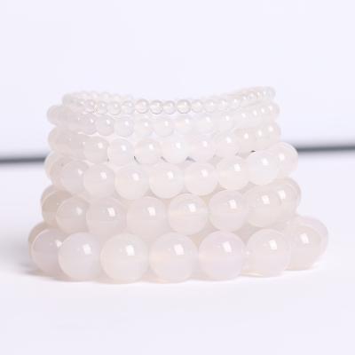 China CLASSIC manufacturers wholesale pure and clear white agate bracelet agate beads help you good sleep for a gift for sale