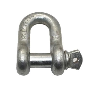 China Heavy Industry Galvanizing Forged US Type Screw Pin Bow Shackle With Safety Anchor for sale