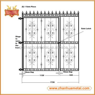 China Easily Assembled Wrought Iron Forged Iron Gate for sale