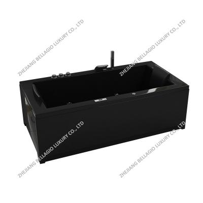 China BELLAGIO LUXURY 1800mm black three side skirt bathtub, whirlpool spa, massage bathtub for sale