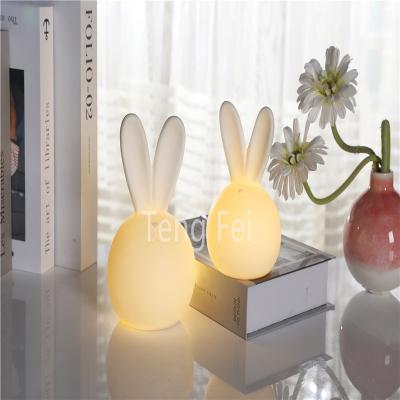 China Wholesale CLASSIC Cute Mini Ceramic Easter Bunny Decoration With LED for sale