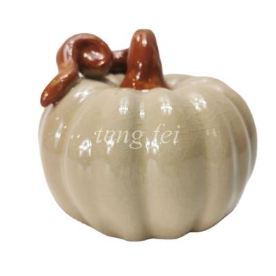 China New Design Halloween Pumpkin Glazed Ceramic Sculpture Home Decoration OEM for sale