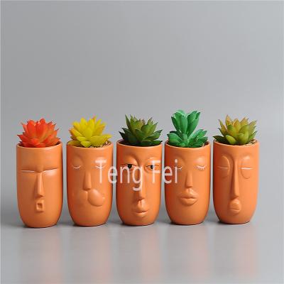 China New Classical/Postmodern Terracotta Wholesale Nordic Classic/Postmodern Human Face Man Artist Flower Pot Planter Pot Home Decoration for sale