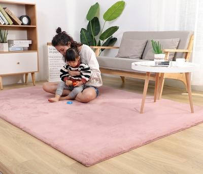 China Modern Household Bedroom Bedside Shag Rug Pile Washable Wholesale Rabbit Fur Rug for sale