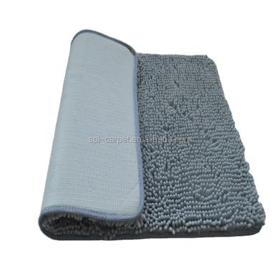 China Washable Plush Encrypted Chenille Floor Mat Bathroom PVC Non-Slip Foot Bottom Mat Toilet Border U-shaped Absorbent Mat for sale