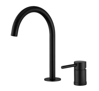 China Thermostatic Faucets ZY-B101B Matt Black Split Basin Faucet Hot And Cold Water Mixer SUS 304 Basin Faucets Flexible 360 ​​Degree Swivel Mixer Bend Faucets for sale