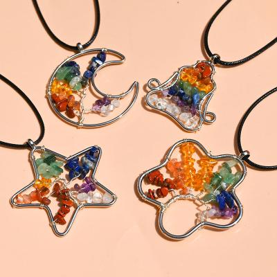 China Wholesale Natural Stone 7 Chakra China Crystal Therapy Necklace Quartz Pendant Crafts for sale