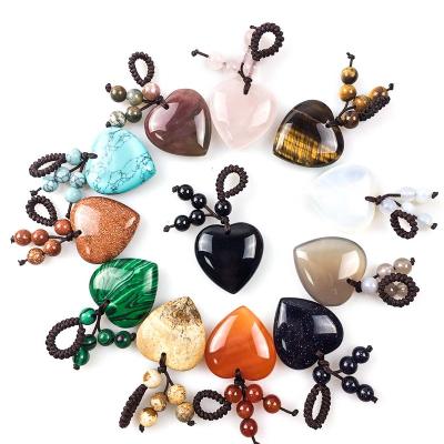 China Wholesale Natural Crystal Stone Heart Crystal Therapy China Head Chain Gemstone Pendant For Gifts for sale