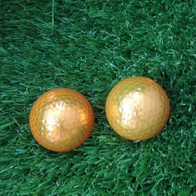 China Rubber + Gold Colored Surlyn Golf Balls Tournament for sale