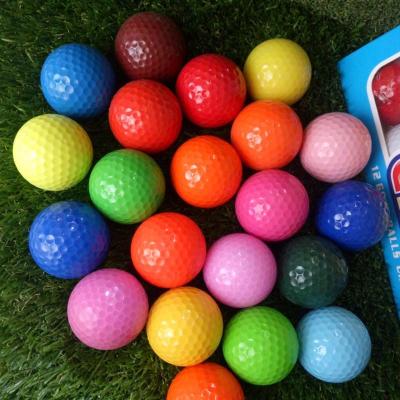 China Rubber + PU Surlyn Golf Practice Range Balls Customized Logo Bulk 392 Printed Packing Balls Dimple 2 Piece Range Practice Golf Ball for sale