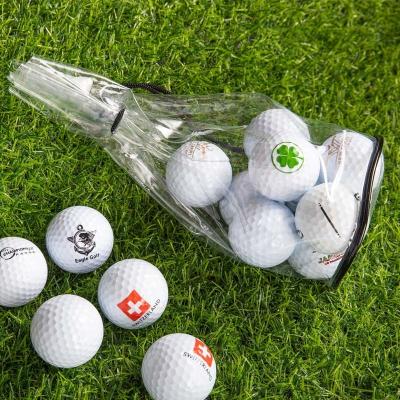 China Rubber + PU manufacturer production, high quality white two-layer golf practice ball, color golf practice ball for sale