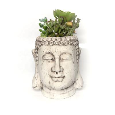 China Eco - Friendly Shape Buddha Head Planter , Buddha Statues for sale