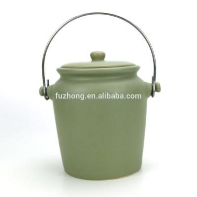 China Viable ceramic matte compost bin, compost jug for sale