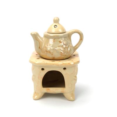 China Ceramic Ceramic Teapot Shaped Censer , Removable Oil Burner for sale