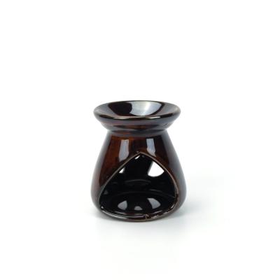 China Ceramic black glazed incense burner, oil burner for sale