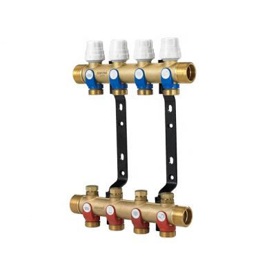 China Modern Menred Pex Tubing Brass Manifolds With Compatible Outlets For Hydronic Underfloor Heating A7.N Radiant Heat Manifolds for sale