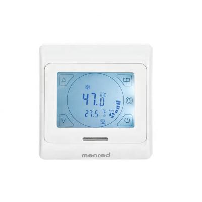 China Modern Rohs Certification Menred E91 Touch Screen CE Digital and Touch Screen FCU Room Thermostat for sale