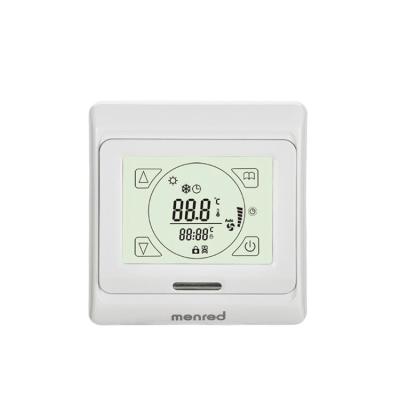 China Modern Fan Coil Unit Thermostats Touch Screen FCU Thermostats Menred E9 Hotel Room Temperature Controller for sale