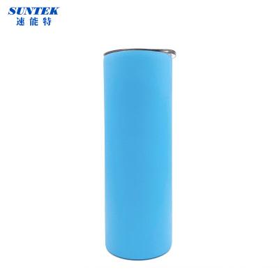 China PORTABLE Vacuum Flask Mug Bottle Tumbler With Stainless Steel Straw Hotselling Sublimation White Heat Press 2020 Glow In Dark Blue for sale