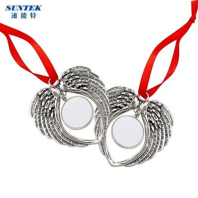 China SUNTEK Sublimation Customized Sublimation Angel Wing Christmas Ornament Pendant for sale