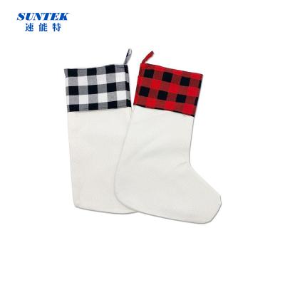 China High Quality Red+black Sublimation Wholesale Knit Stocking Christmas Bags Gift Bag for sale