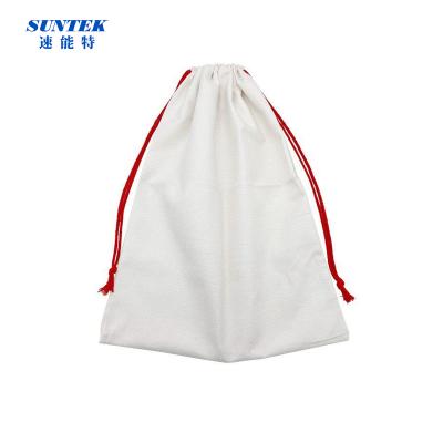 China Hot Burlap Logo Sublimation Drawstring Backpack Custom Made Christmas Theme Unique Design Sale for sale