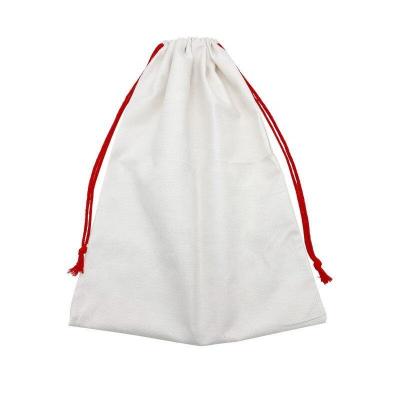 China Christmas Theme Customized Sublimation Twine Red Santa Claus Blank Canvas Bag Personalized for sale