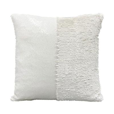 China PORTABLE Custom High Quality Rainbow Pillow Case Two Color Zipper Cushion Cover Sequined for sale