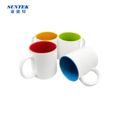 China Supplier Stocked Color Mug Sublimation Mug Inner And White Hand For Heat Press for sale