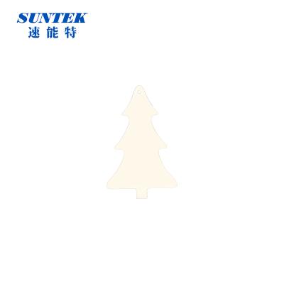 China New Sublimation MDF White Wooden MDF Decoration Double Sided Christmas Tree Ornament Heart for sale