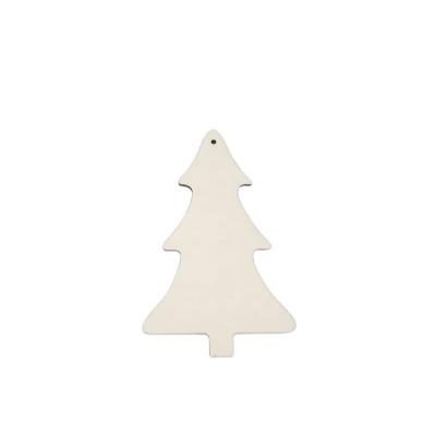 China Double Sided Light Bulb Sublimation MDF Christmas Tree Ornament White Wooden MDF Decoration for sale