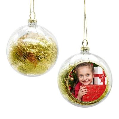 China Christmas Tree Ornaments Christmas Ball Sublimation Blank Christmas Tree Ornament Transparent Plastic Ball for sale