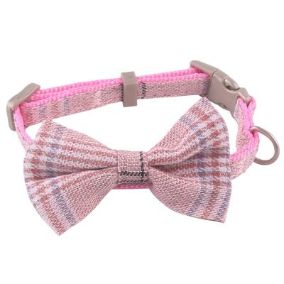 China Personalized Adjustable Nylon Pet Collar Bow Cat Collar Ornament Dog Collar Leash for sale