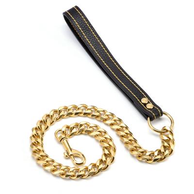 China Hot Selling Personalized Pet Dog Leash And Collar Custom Metal Anti Bite Chain Summer Using Pet Metal Leash for sale