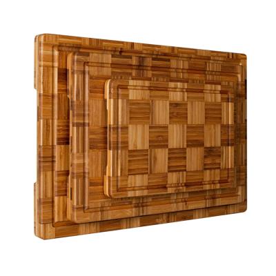 China Large Customized Wood Textured Kitchen Cooked Thick Cutting Board Sustainable Cutting Board for sale