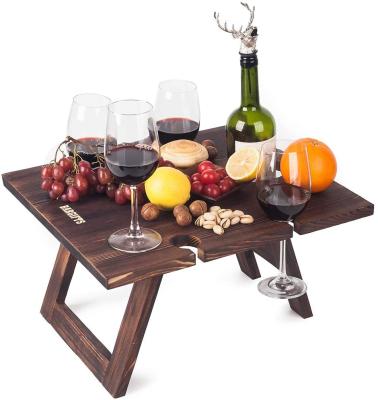 China Modern Wooden Outdoor Portable Camping Barbecue Table Wine Table Square Picnic Table for sale