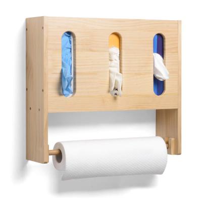 China Durable Household Toilet Paper Holder With Wooden Wall Mounted Compartments Tissue Box for sale