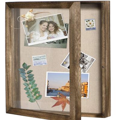 China Modern Hot Selling Wooden Photo Stamp Decoration Home Wall Photo Storage Glass Frame for sale