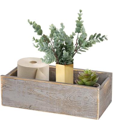 China Custom Stackable Antique Creative Desktop Organize Storage Box Wooden Bathroom Tissue Storage Box for sale