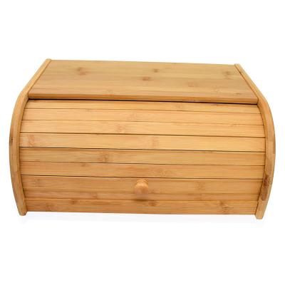 China Large Sustainable Box Kitchen Storage Wooden Bread Storage Bin Rack For Kitchen for sale