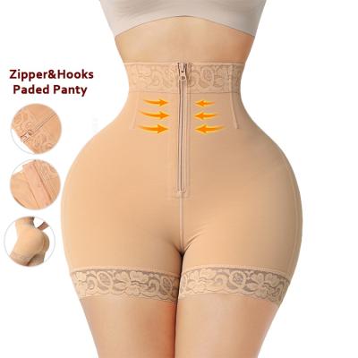 China High Quality Breathable Waistdear Zipper Snaps Compression Shapewear Butt Padded Panties Women Body Shaper for sale