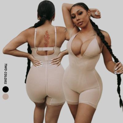 China Antibacterial Compression V-Neck Top Full Waistdear Dropshipping Body Shapewear For Women Butt Lifter Shaper for sale