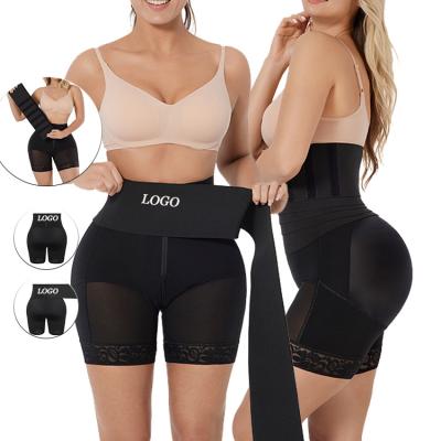 China New design viable Waistdear plus size two pieces waist trainer panties push up shapewear butt top set wrap for sale