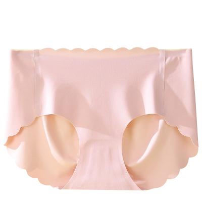 China Women's Antibacterial Ice Silk Low-waist Solid Color Seamless Panties Manufacturer Private Label for sale