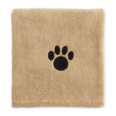 China Custom Wholesale Cartoon Embroidered Logo Printing Microfiber Dog Towel Quick Dry Absorbent Embroidered Towel Pet Towel Washable QUICK DRY for sale