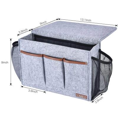 China Viable Bedside Storage Organizer Hanging Caddy Bed Holder Pockets Bedside Sofa Organizer Book Felt Holder Pockets Home for sale